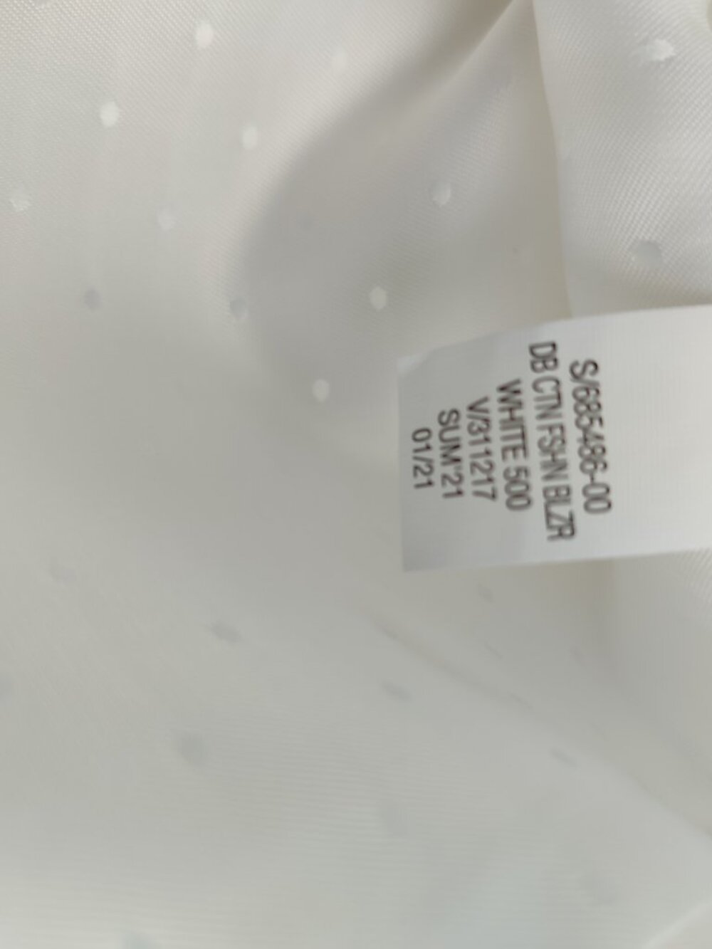 Banana Republic White Breathable Textured Double-Breasted Blazer Size 14 - Picture 5 of 6